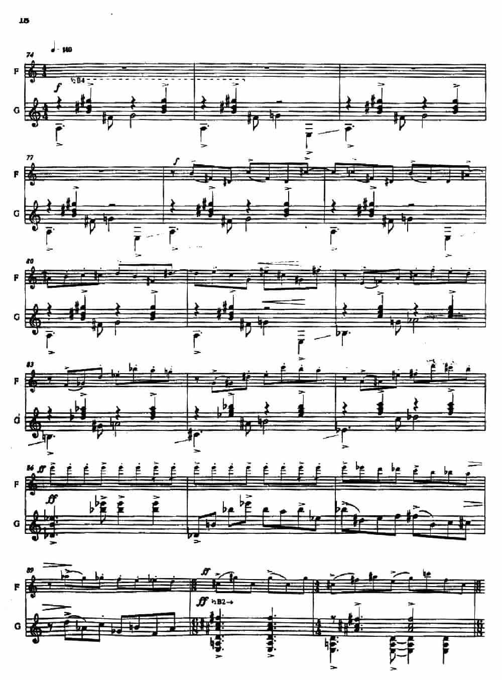 Histoire du Tango：4、Concerto d’aujourd’hui（长笛+吉他） 长笛乐谱_第4张