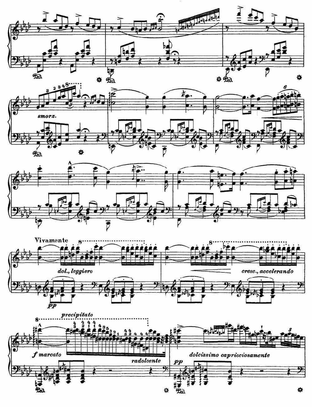 12首超级技巧练习曲：Ricordanza（回忆） 钢琴乐谱_第3张