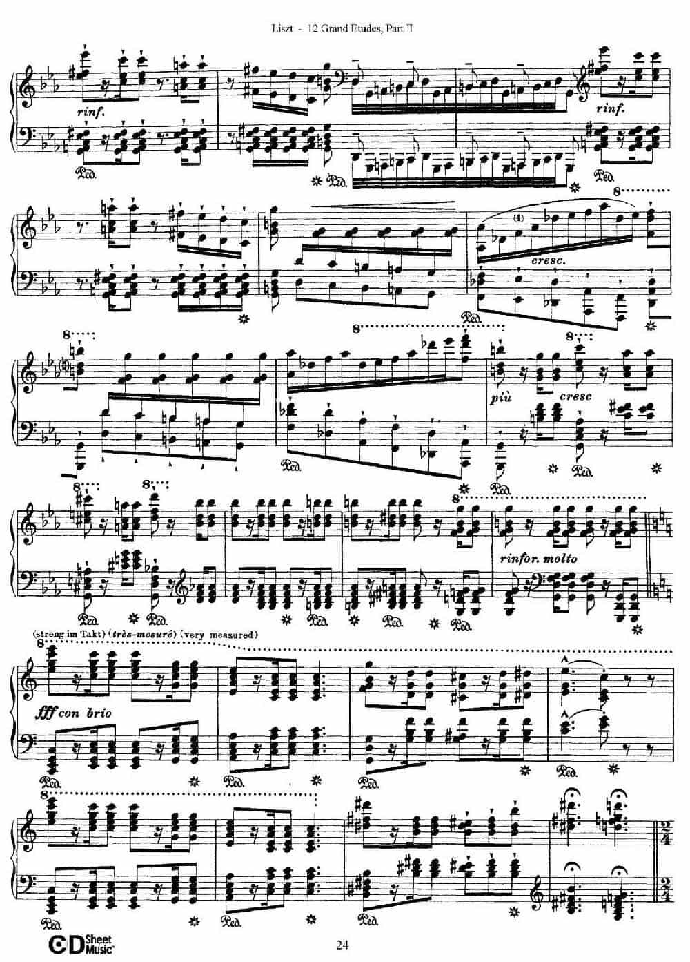 12 Grand Etudes S.137（12首华丽的练习曲·8） 钢琴乐谱_第14张