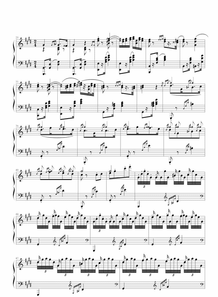 匈牙利狂想曲第二号 钢琴乐谱_第2张