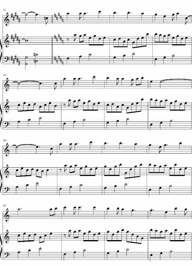 爱的供养（电视剧《宫》主题曲、长笛+钢琴） 长笛乐谱_第6张