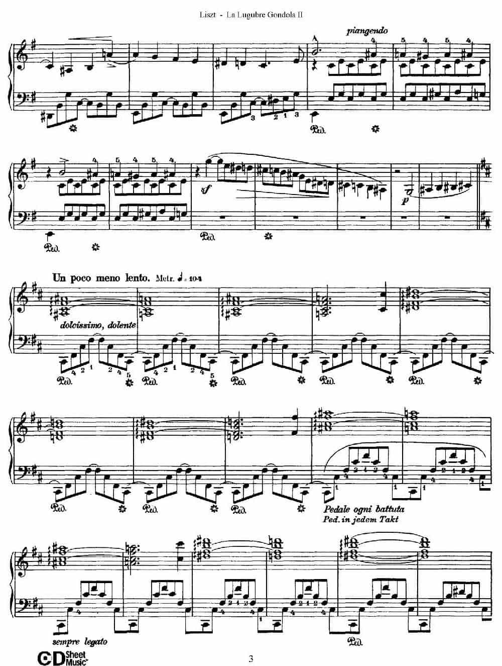 La Lugubre Gondola S.200（Ⅱ） 钢琴乐谱_第3张