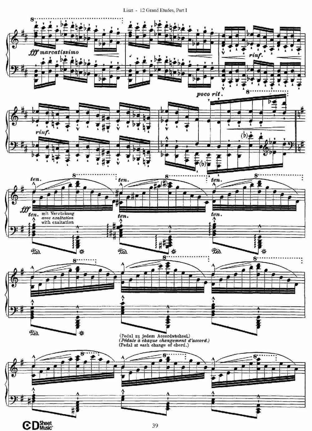 12 Grand Etudes S.137（12首华丽的练习曲·6） 钢琴乐谱_第5张