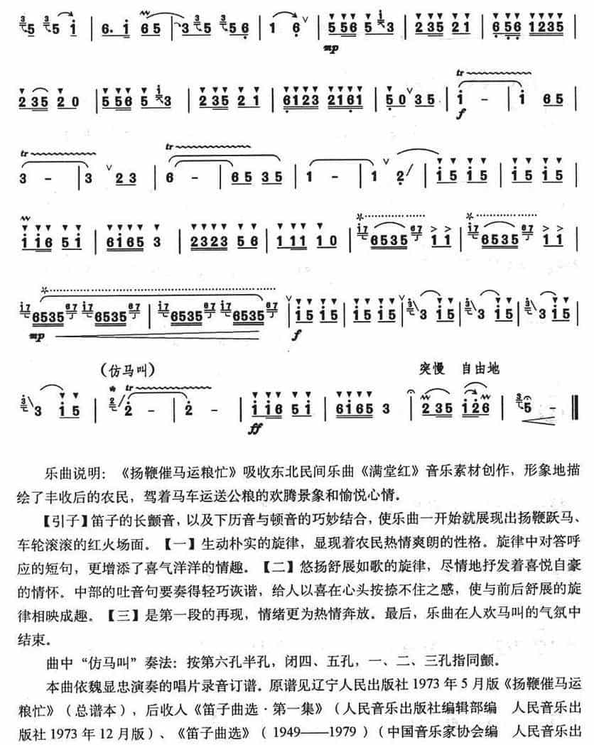 扬鞭催马运粮忙 笛箫乐谱_第3张