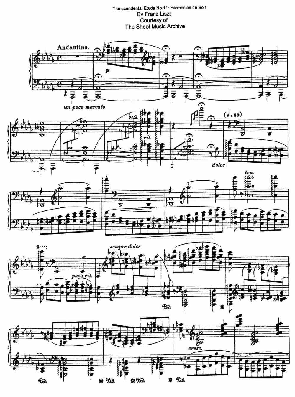 12 Etudes d'execution Transcendante S.139（12首超技练习曲·11） 钢琴乐谱_第1张