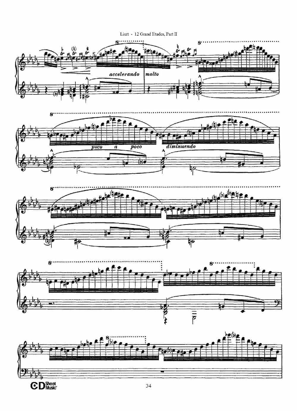 12 Grand Etudes S.137（12首华丽的练习曲·9） 钢琴乐谱_第7张