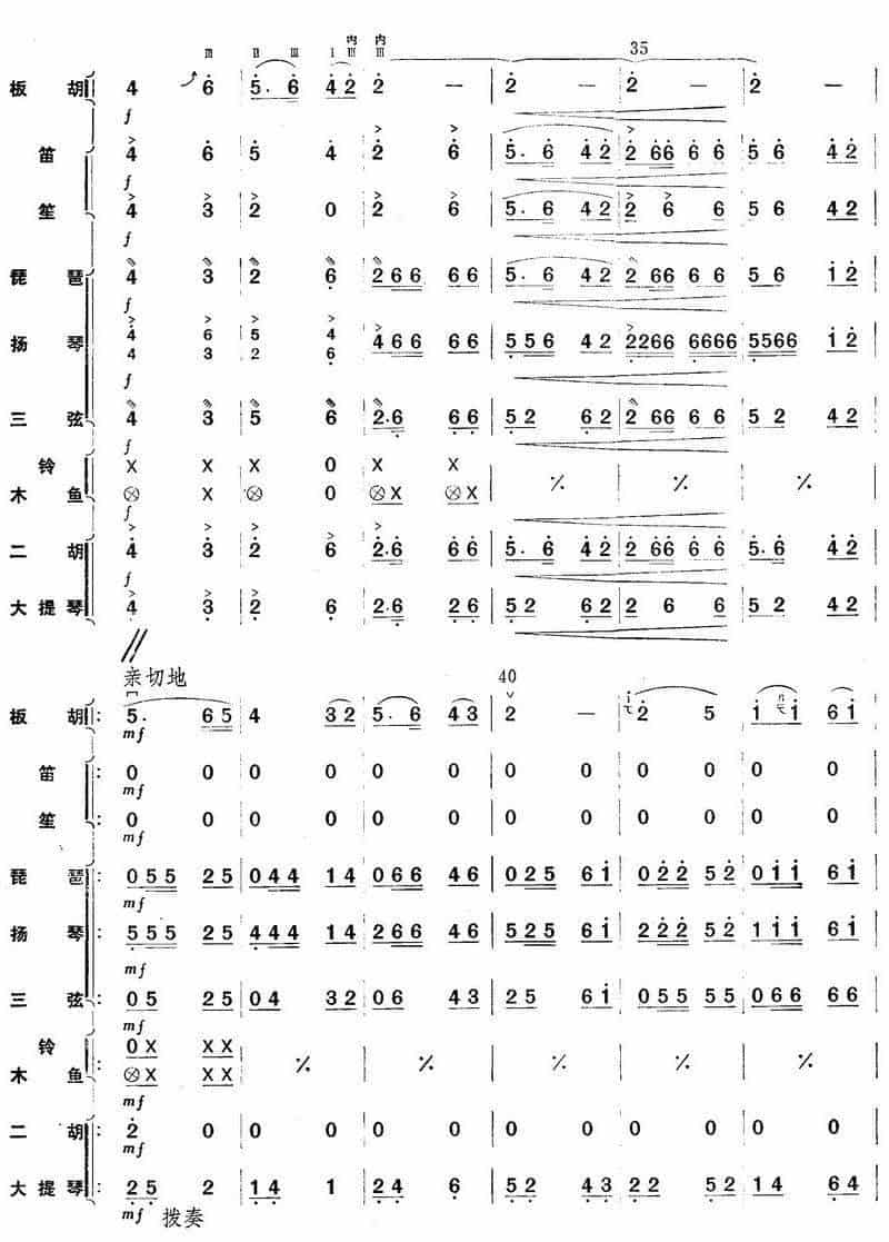 秦川新歌（板胡独奏+乐队伴奏总谱） 胡琴乐谱_第5张