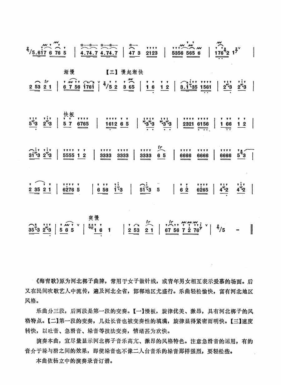 海青歌（杨立中改编） 笛箫乐谱_第2张