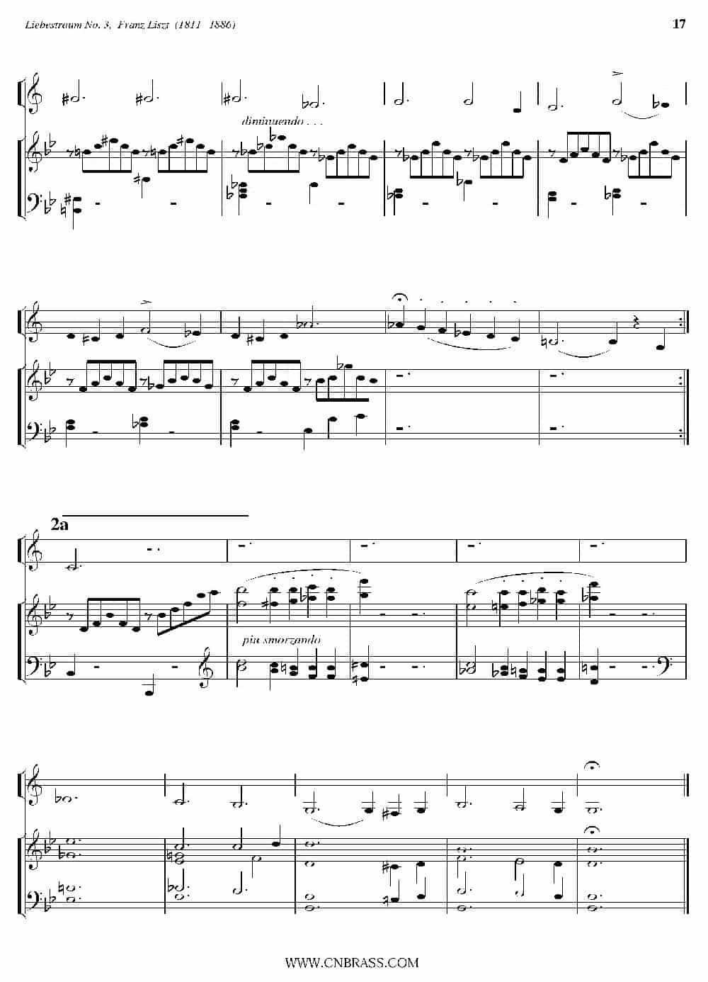 Liebestraum No. 3（小号+钢琴伴奏） 铜管乐器谱_第2张