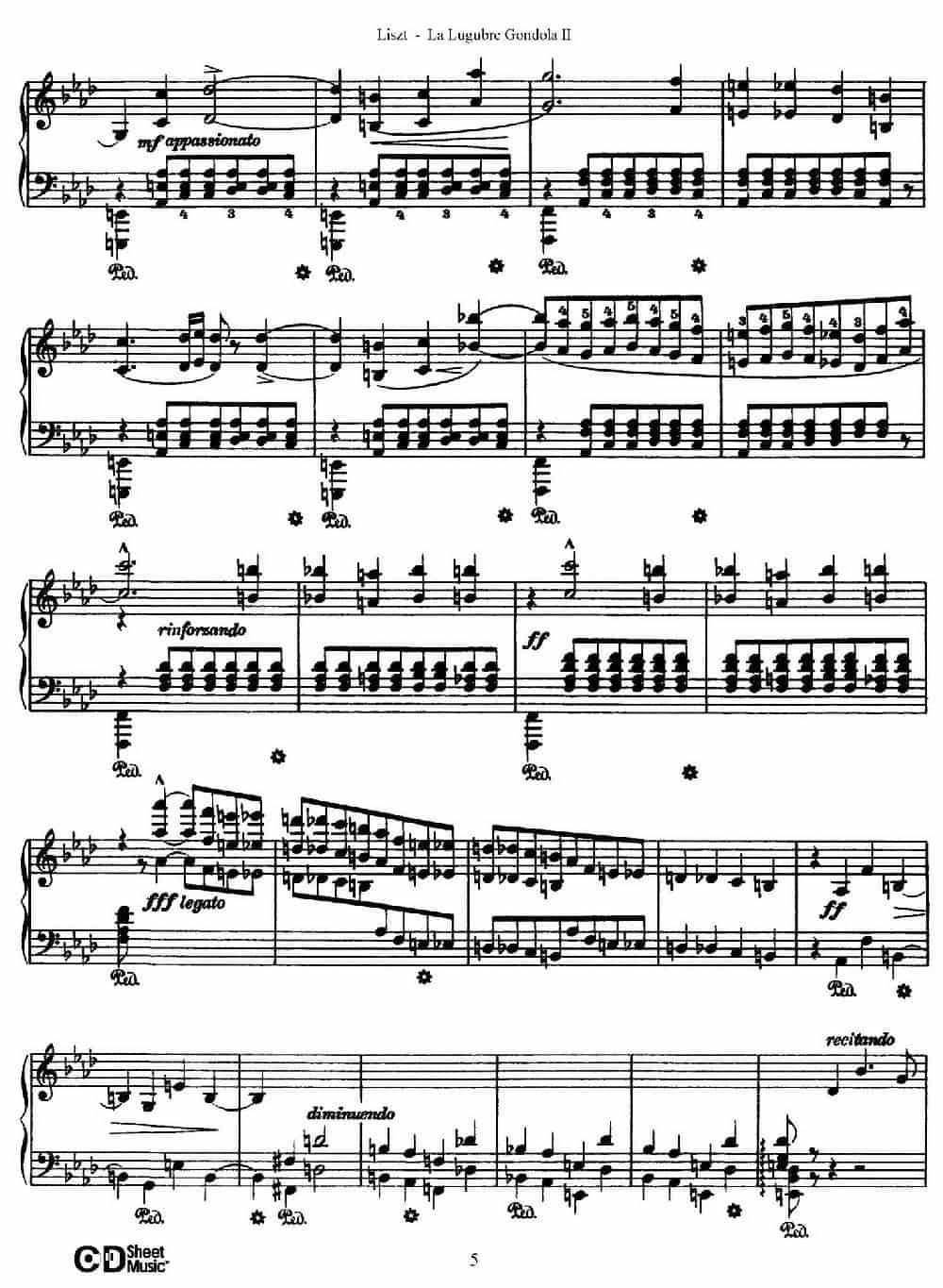 La Lugubre Gondola S.200（Ⅱ） 钢琴乐谱_第5张