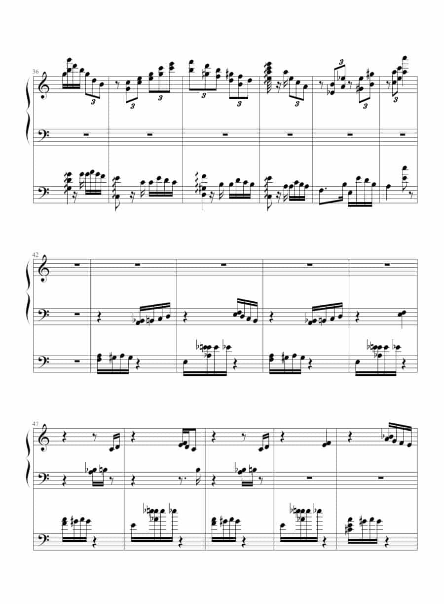 李斯特的帕格尼尼练习曲No. 6 钢琴乐谱_第3张