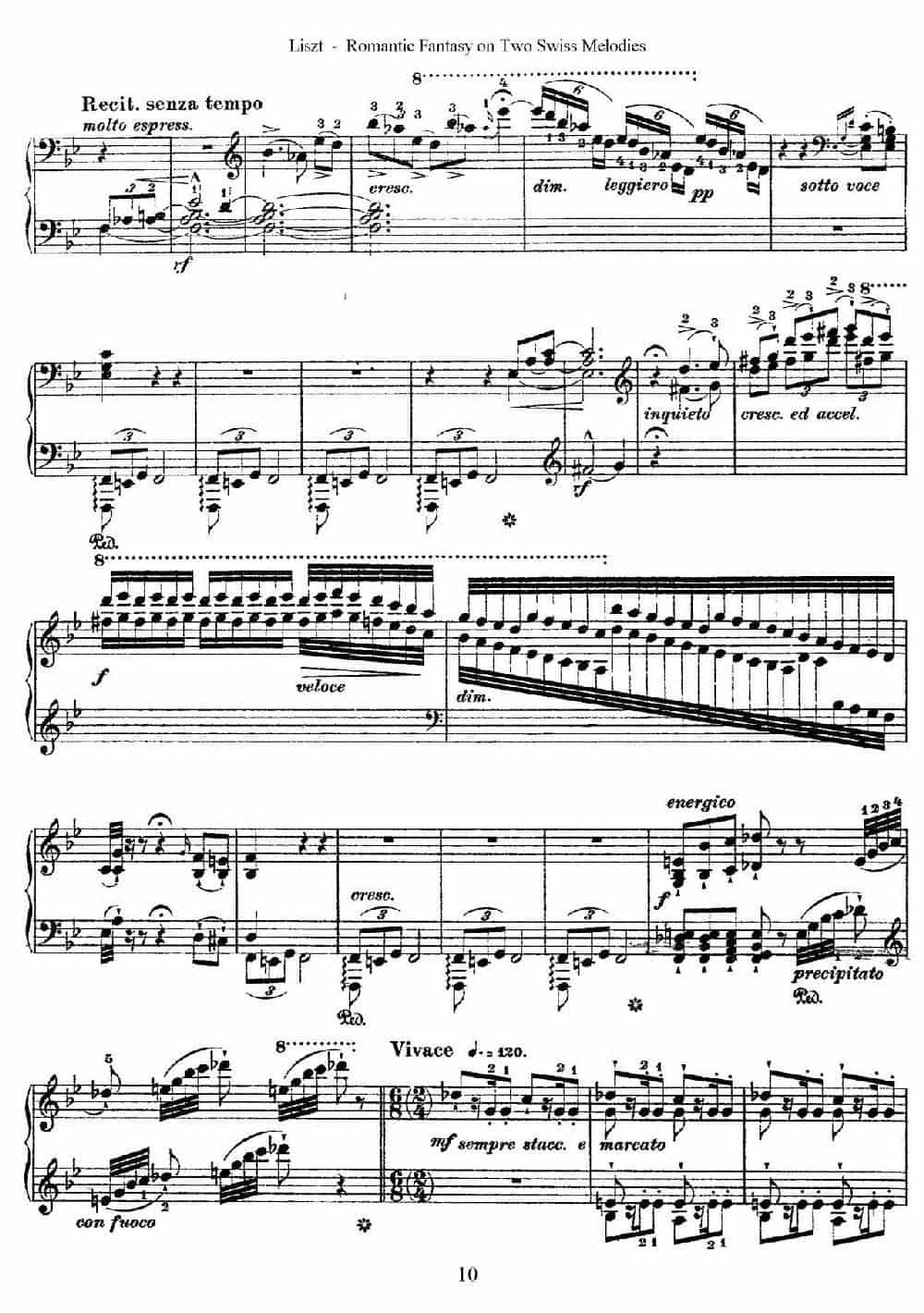 Romantic Fantasy on 2 Swiss Melodies Op.5(浪漫幻想曲) 钢琴乐谱_第10张