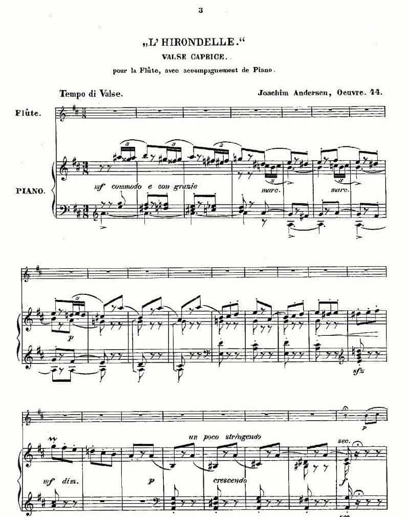 L'Hirondelle.Op.44（长笛+钢琴伴奏） 长笛乐谱_第2张