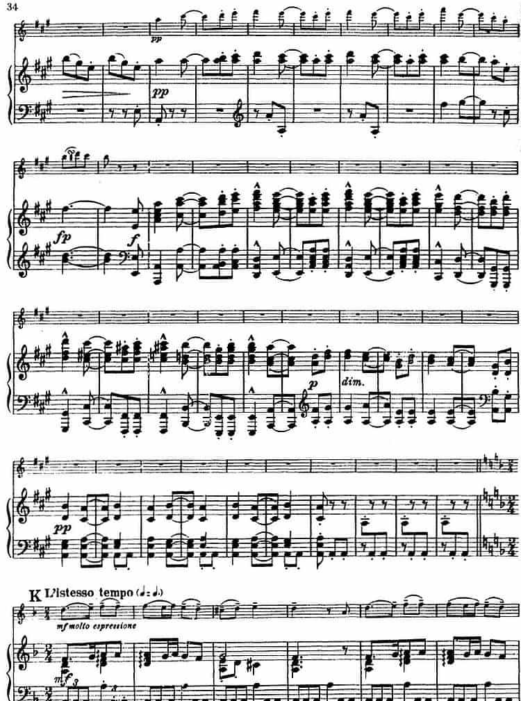 德沃夏克作品53号A小调协奏曲 （小提琴和钢琴） 钢琴乐谱_第32张