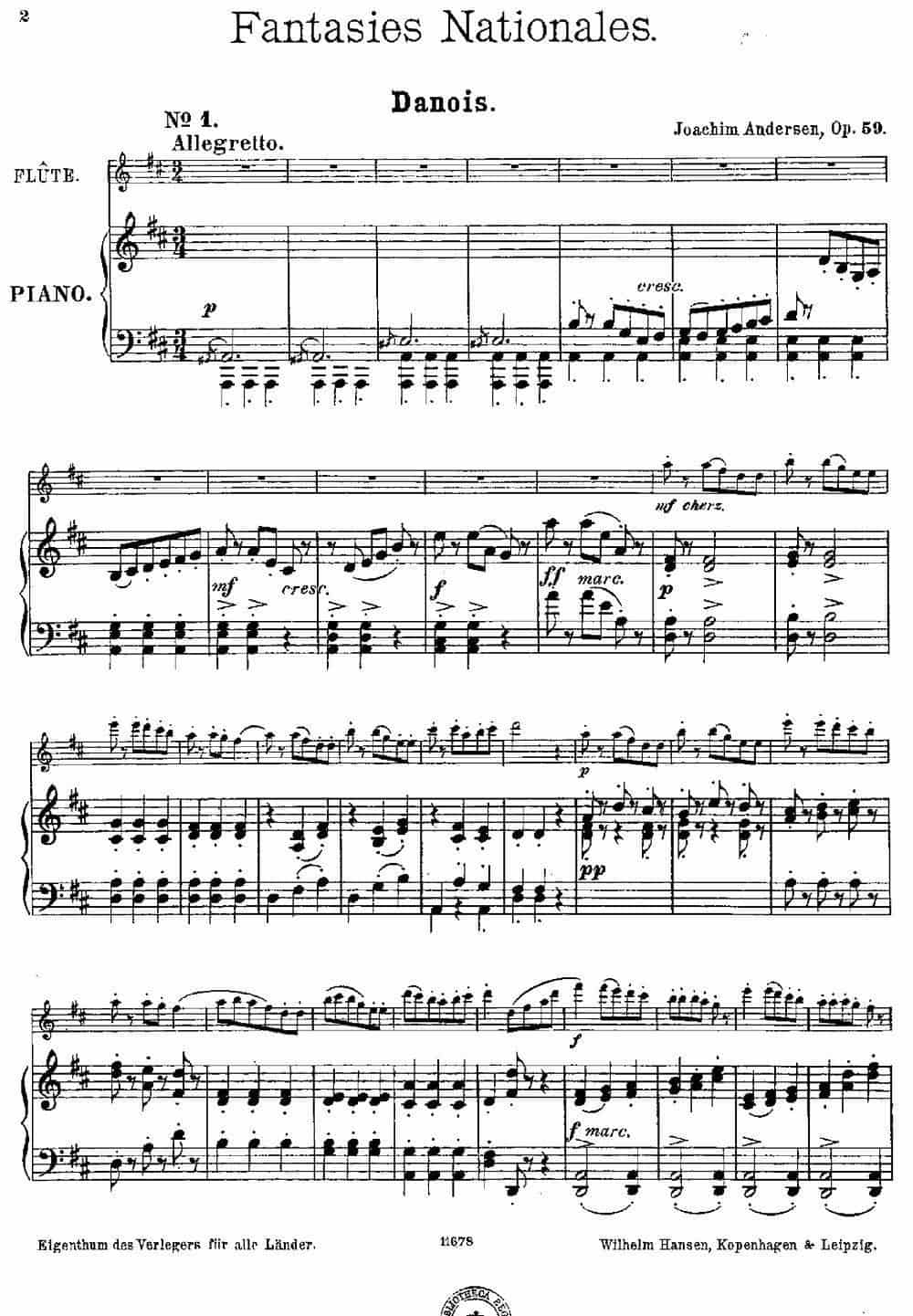 Fantaisies nationales. Danois. （Op.59 No.1）（长笛+钢琴伴奏） 长笛乐谱_第1张