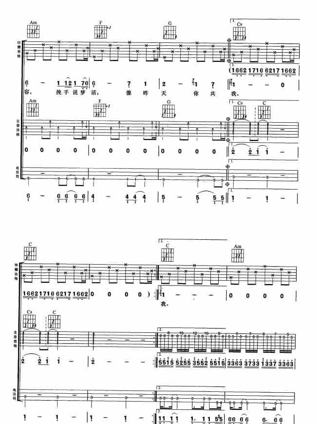 喜欢你 吉他乐谱_第7张