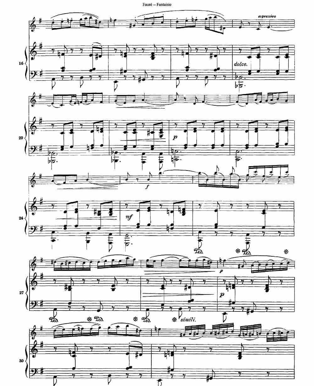 Fantaisie Op.79（幻想曲 作品79号）（长笛+钢琴伴奏） 长笛乐谱_第2张