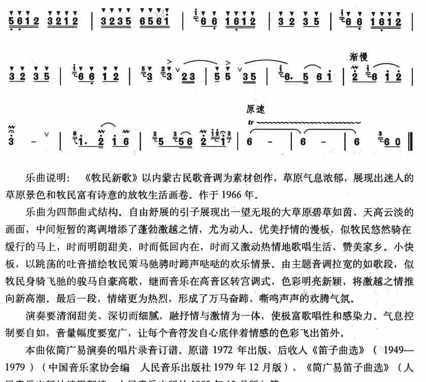 牧民新歌 笛箫乐谱_第4张