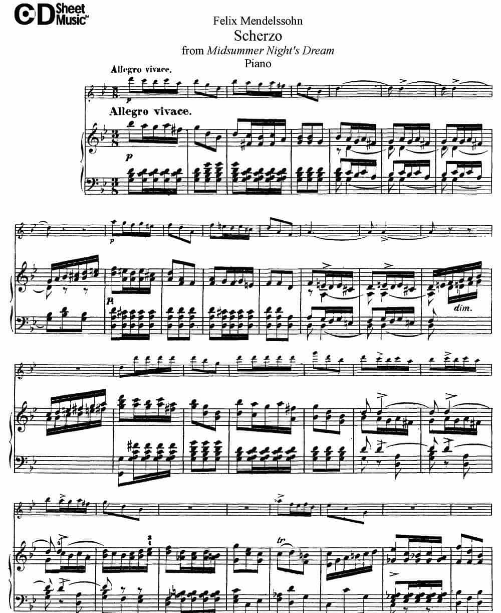 Scherzo（长笛+钢琴） 长笛乐谱_第1张