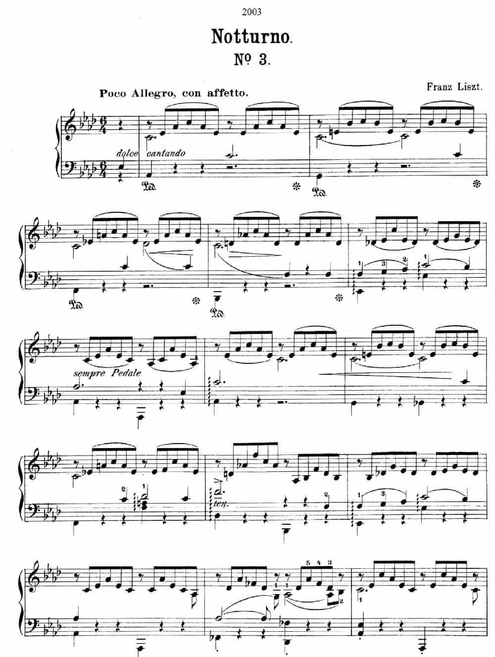 Notturnos S.541（3首夜曲“爱之梦”·3） 钢琴乐谱_第1张