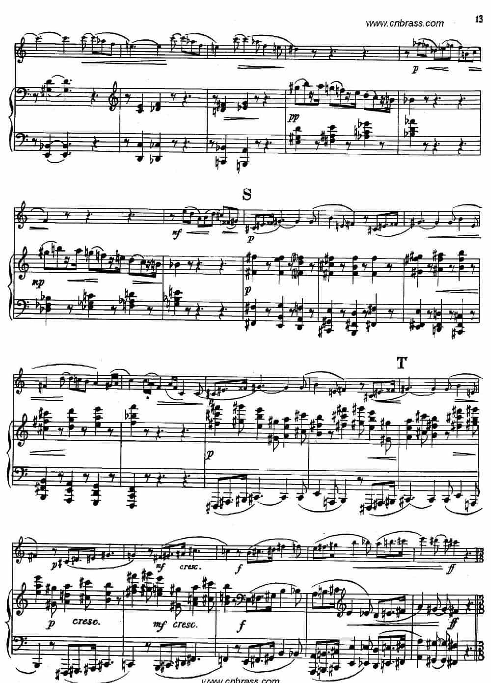 亨德米斯-奏鸣曲（圆号+钢琴） 铜管乐器谱_第12张