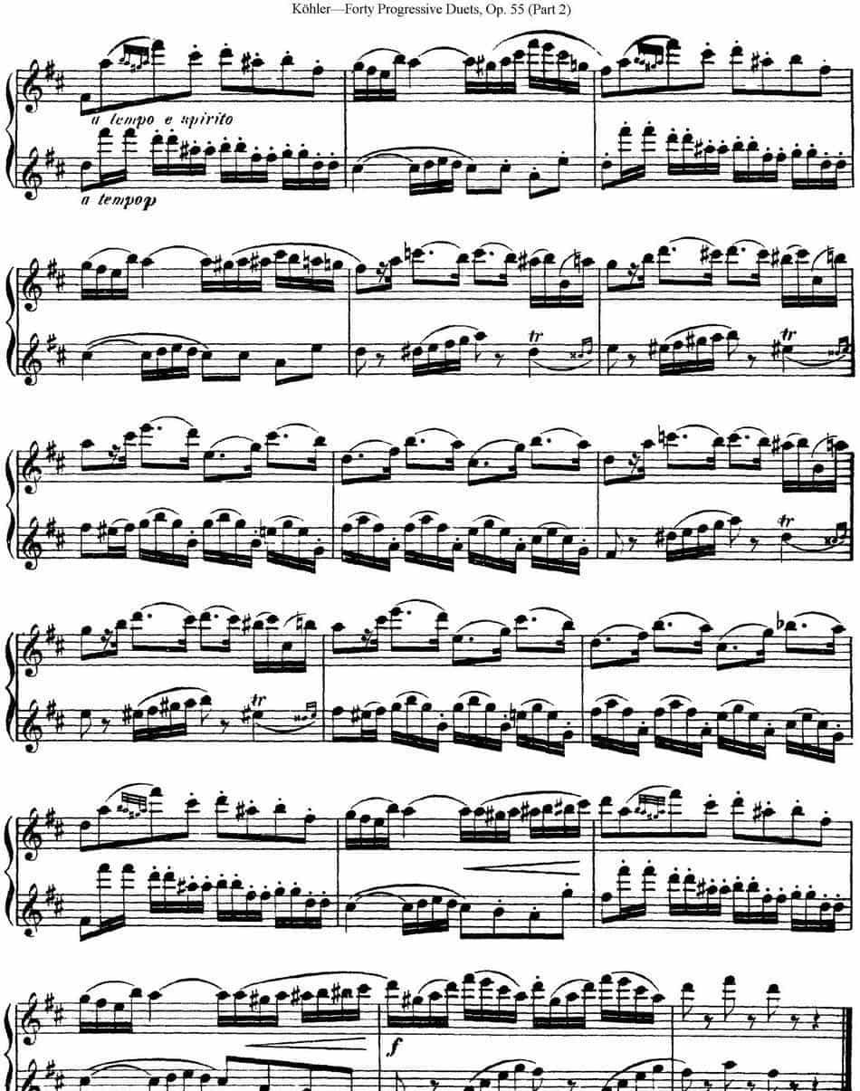 柯勒40首长笛提高练习曲OP.55（二重奏）（NO.13） 长笛乐谱_第10张