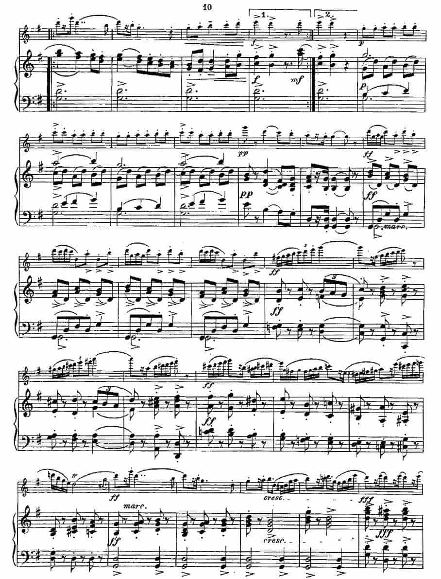 Fantaisies nationales. Op. 59, 4. （长笛+钢琴伴奏） 长笛乐谱_第8张