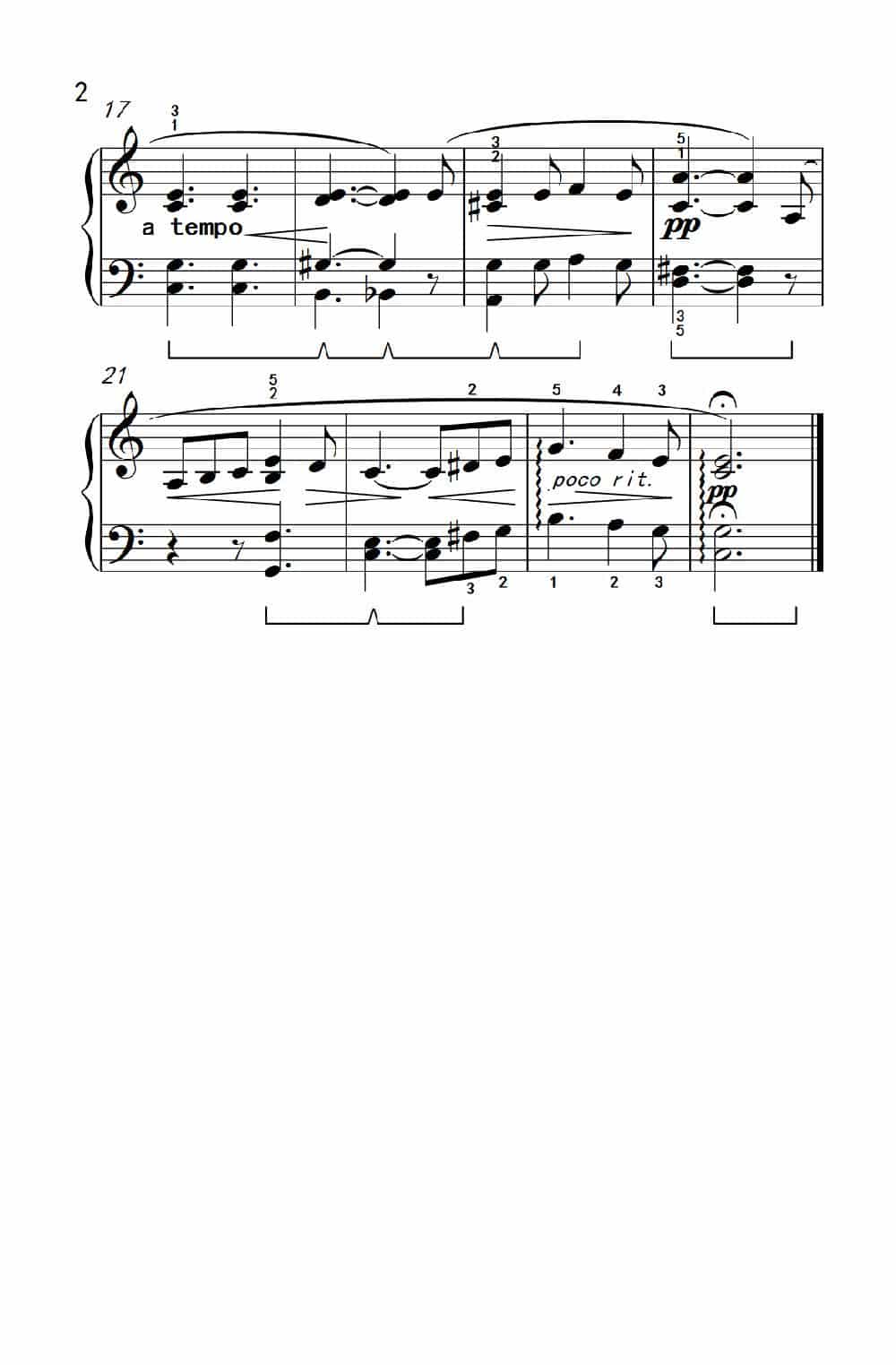 夜曲（约翰·汤普森 成人钢琴教程 第二册） 钢琴乐谱_第2张