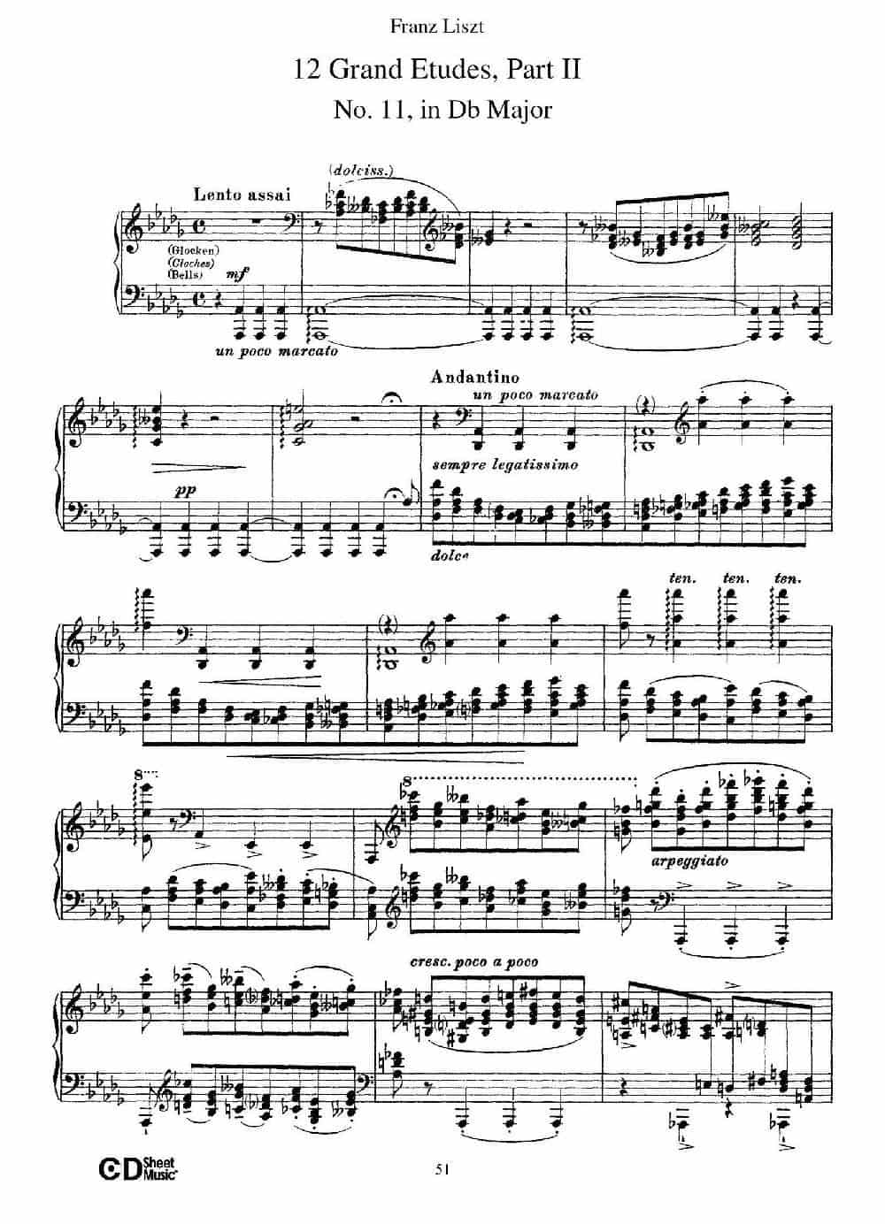 12 Grand Etudes S.137（12首华丽的练习曲·11） 钢琴乐谱_第1张