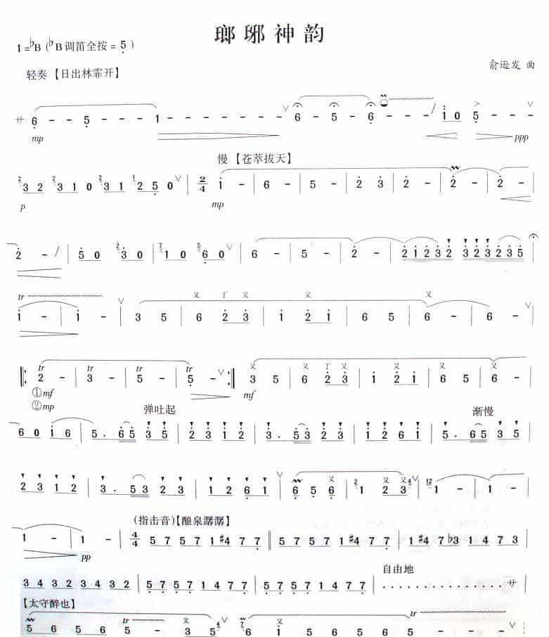 瑯琊神韵 笛箫乐谱_第1张