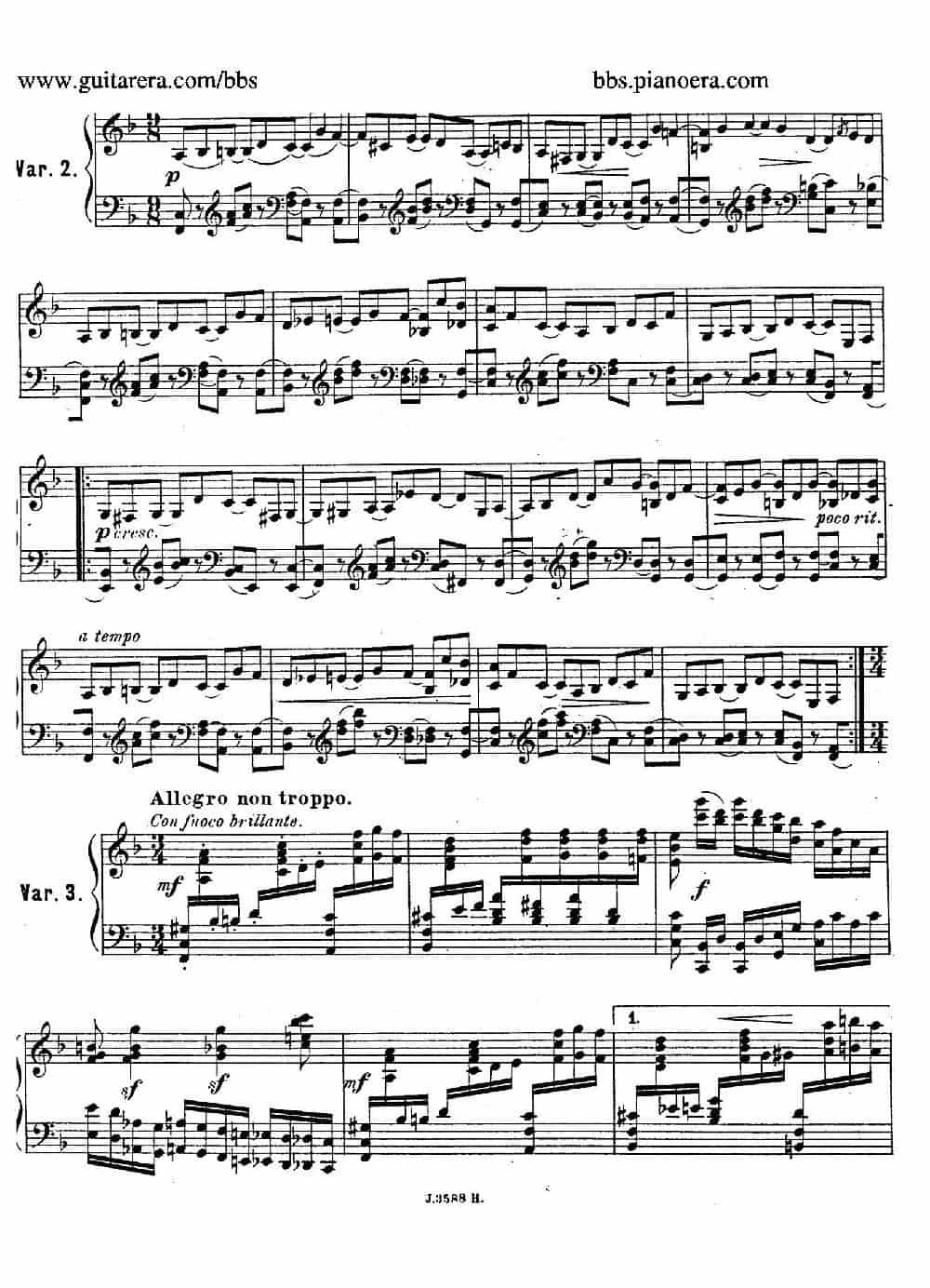 Theme with Variations and Fugue in F Major Op.14 （F大调主题变奏与赋格） 钢琴乐谱_第4张