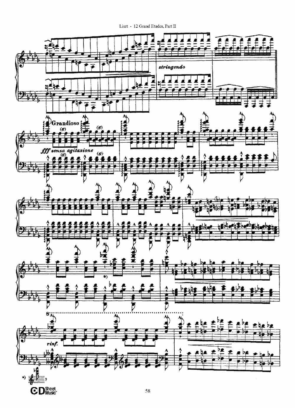 12 Grand Etudes S.137（12首华丽的练习曲·11） 钢琴乐谱_第8张