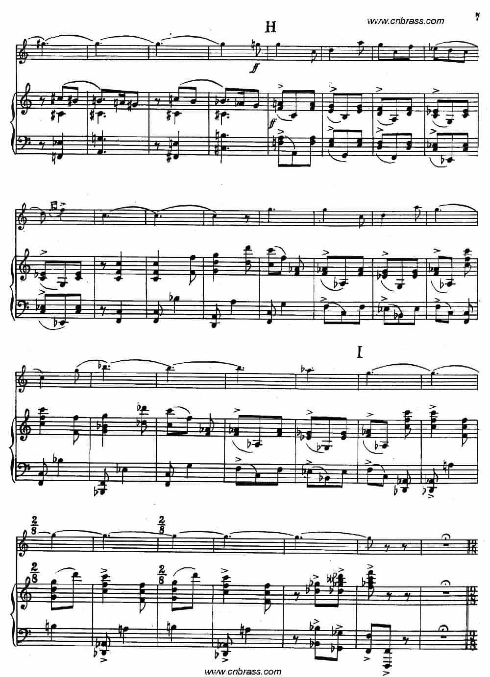 亨德米斯-奏鸣曲（圆号+钢琴） 铜管乐器谱_第6张