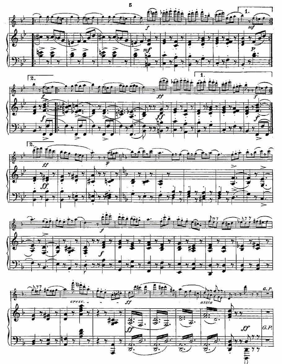 Fantaisies nationales. Op. 59, 5.（长笛+钢琴伴奏） 长笛乐谱_第4张