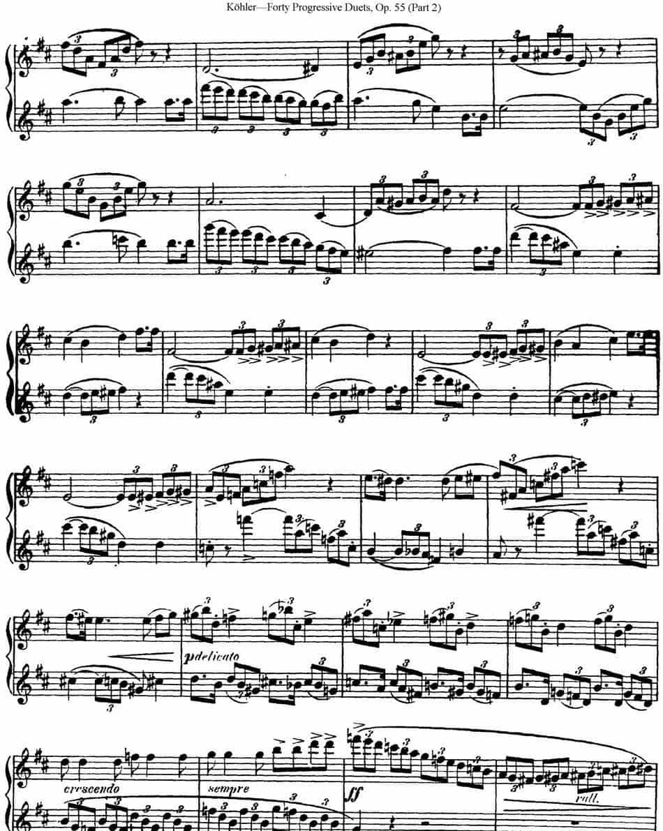 柯勒40首长笛提高练习曲OP.55（二重奏）（NO.13） 长笛乐谱_第2张