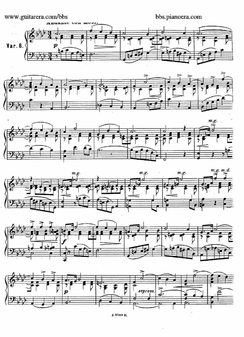 Theme with Variations and Fugue in F Major Op.14 （F大调主题变奏与赋格） 钢琴乐谱_第8张