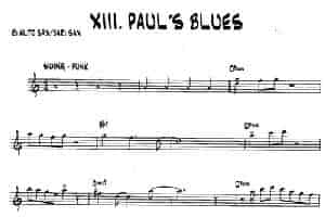PAUL'S BLUES（15首爵士练习曲之13） 萨克斯乐谱