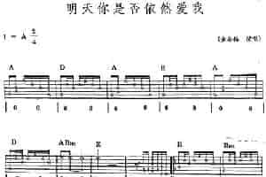 民族吉他弹唱：明天你是否依然爱我 吉他乐谱