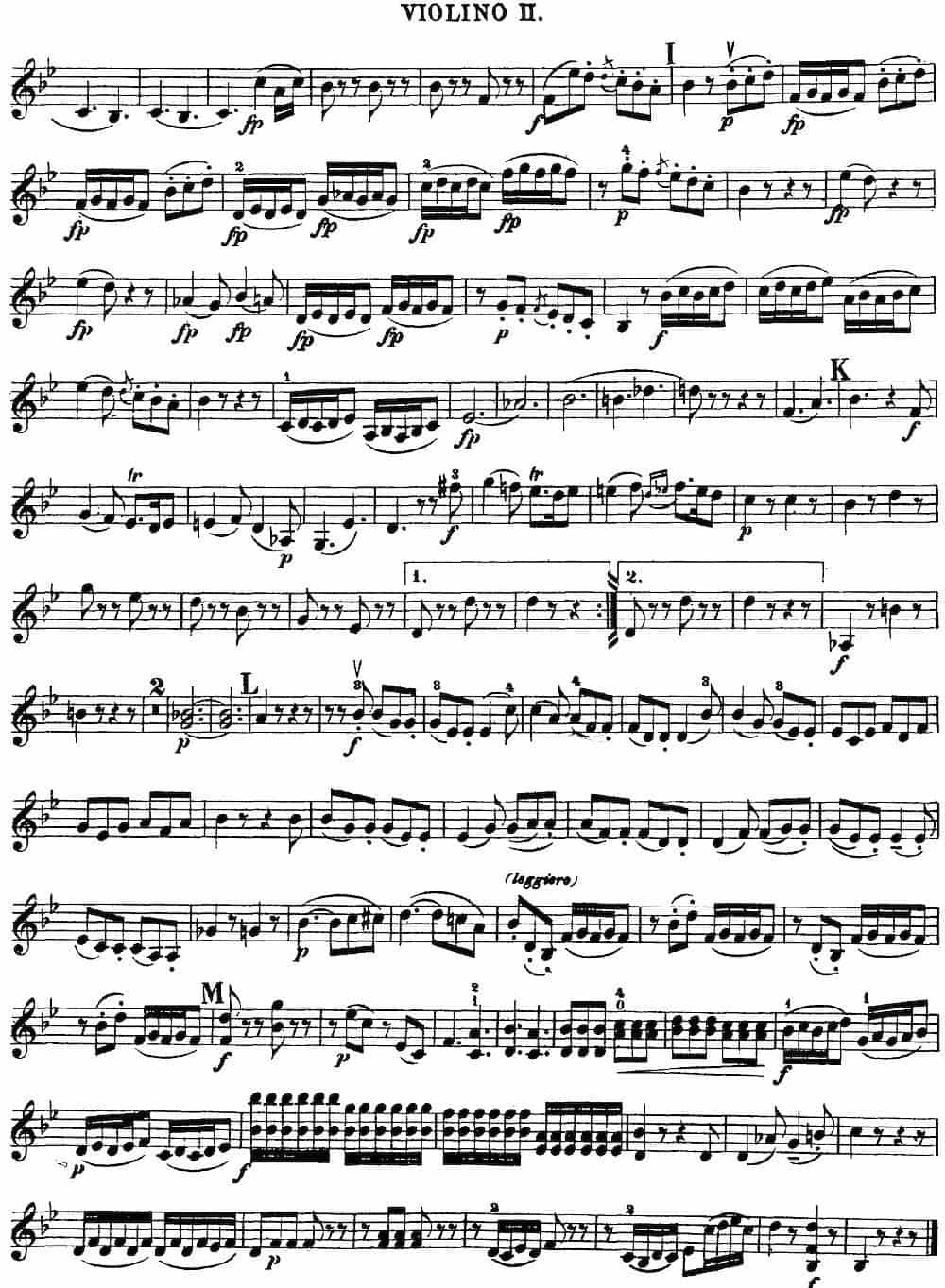 Mozart《Quartet No.17 in Bb Major,K.458》（Violin 2分谱） 提琴乐谱_第3张