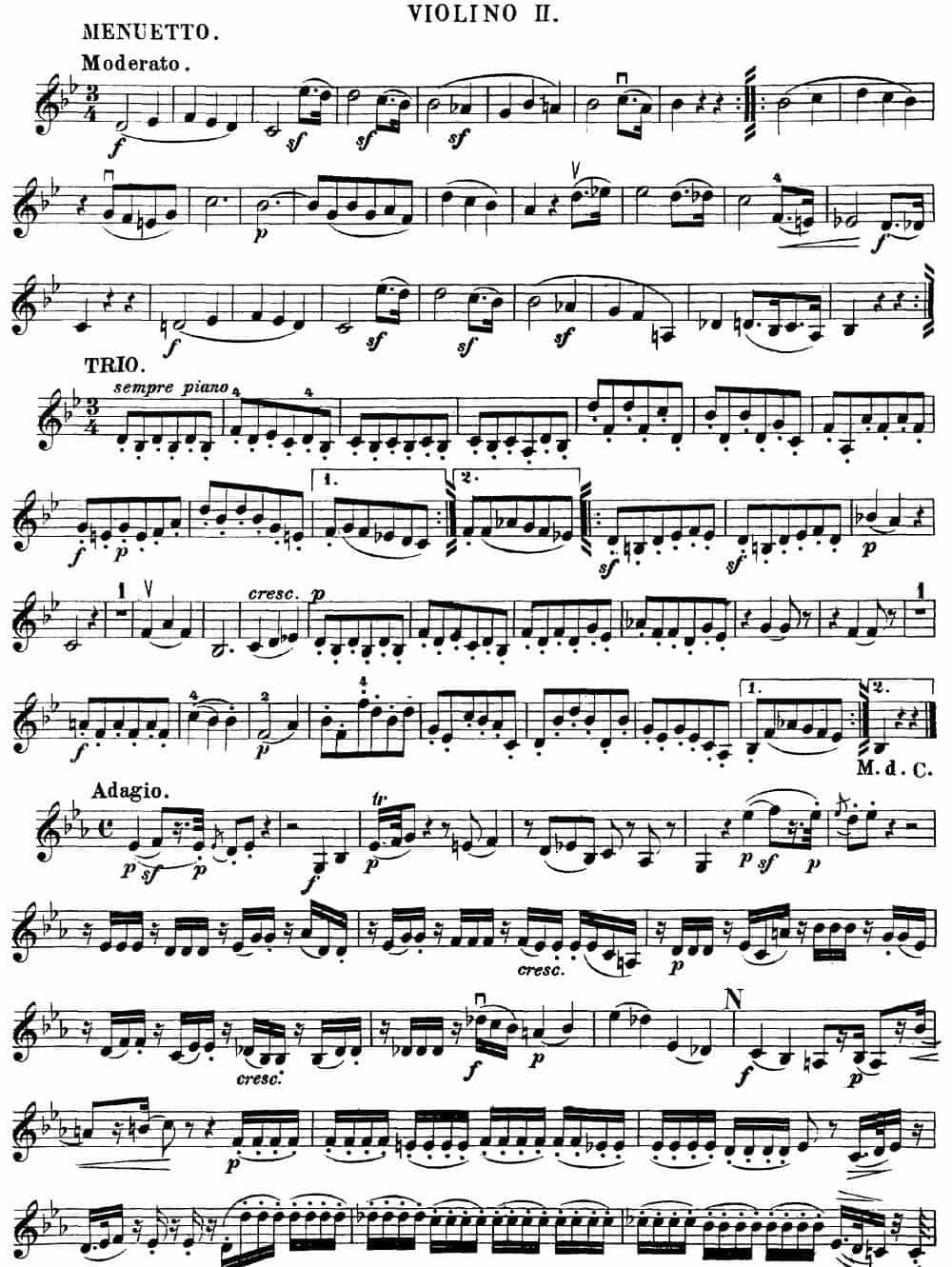 Mozart《Quartet No.17 in Bb Major,K.458》（Violin 2分谱） 提琴乐谱_第4张