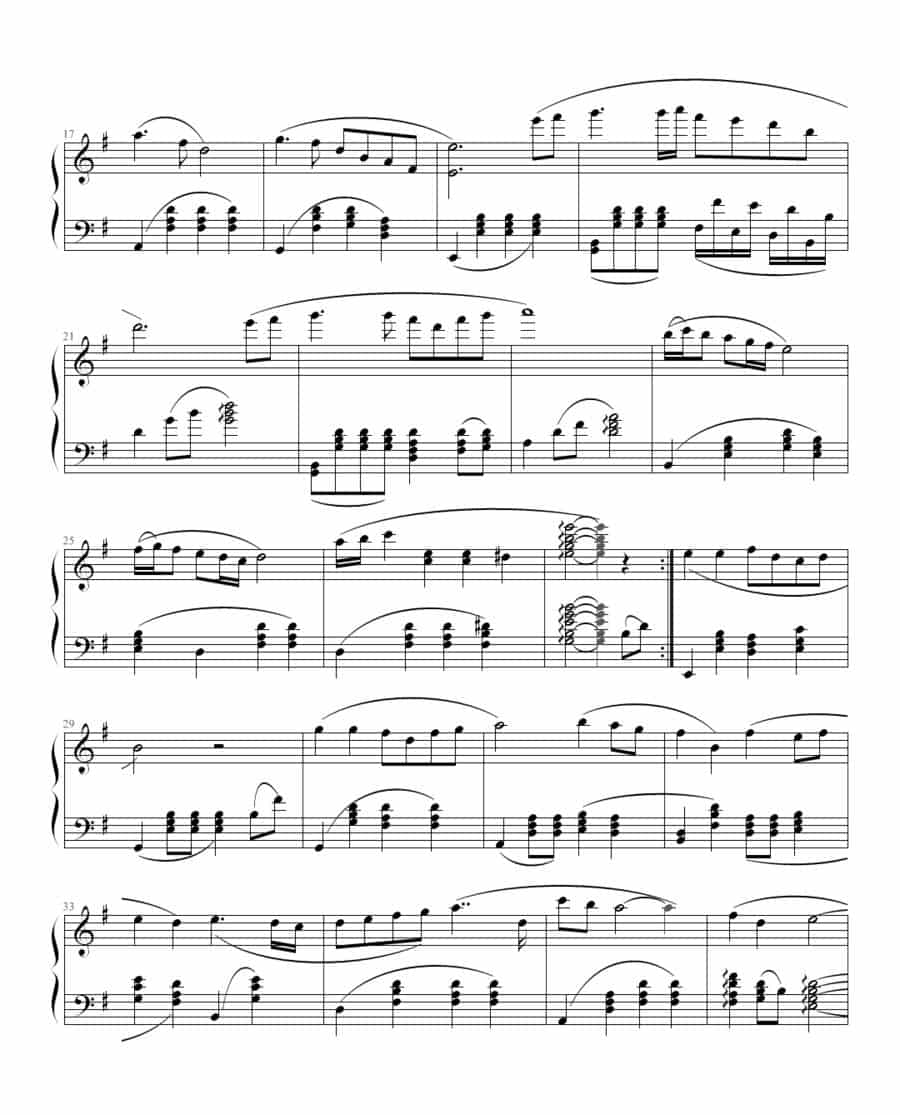 夜曲（献给朋友的） 钢琴乐谱_第2张