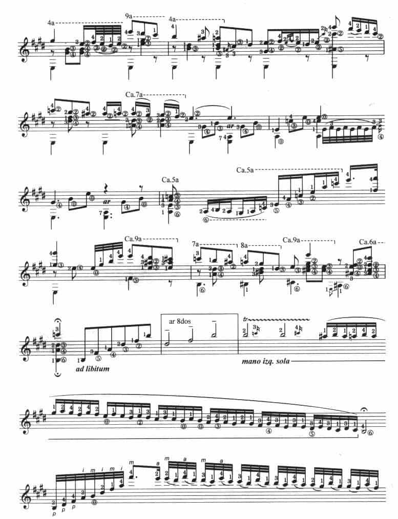 古典吉他考级十级外国乐曲A组（2、夜曲） 吉他乐谱_第4张