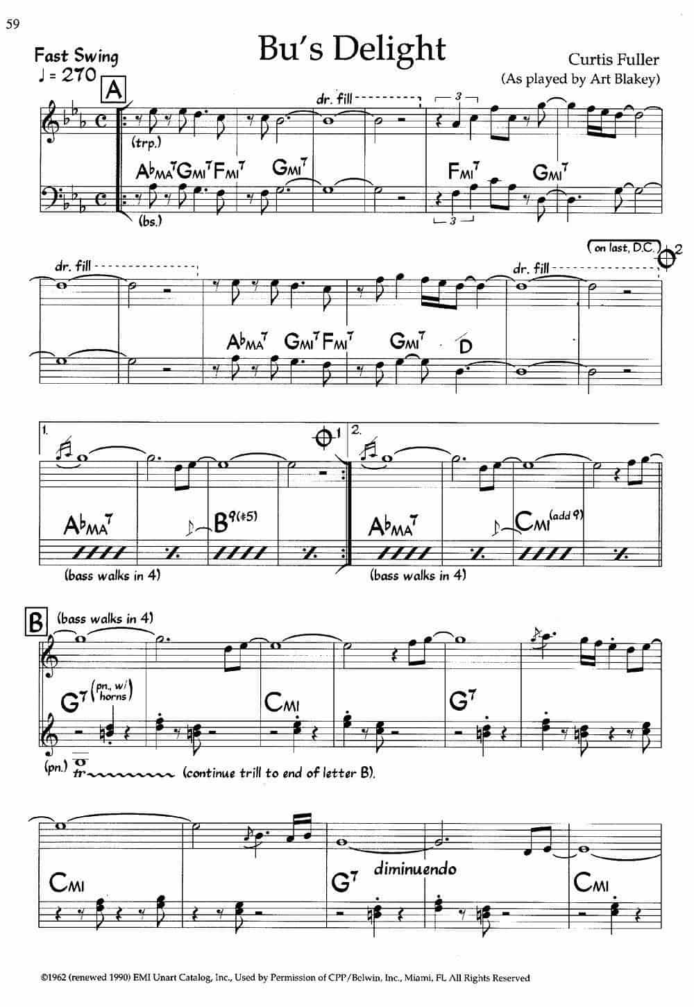 Bu's Delight（爵士钢琴曲） 钢琴乐谱_第1张