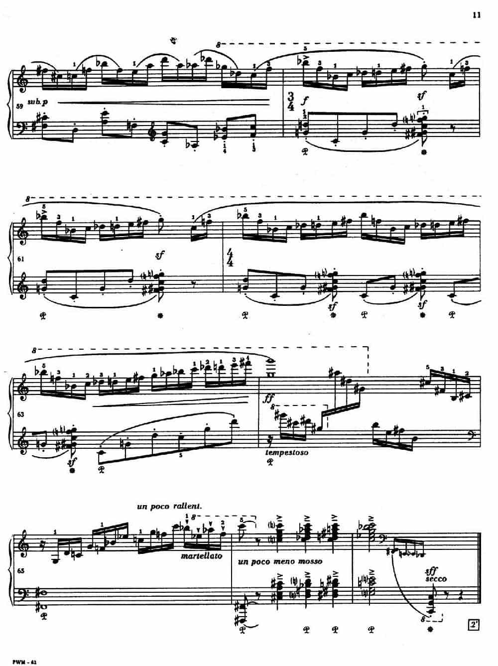 Two Studies（2首练习曲 1. 快板） 钢琴乐谱_第7张