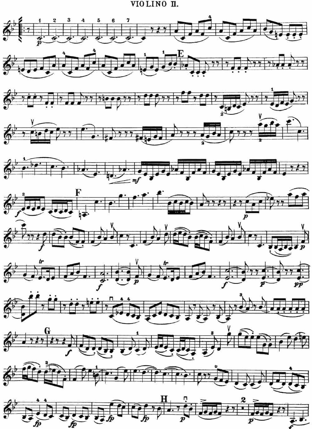 Mozart《Quartet No.17 in Bb Major,K.458》（Violin 2分谱） 提琴乐谱_第2张