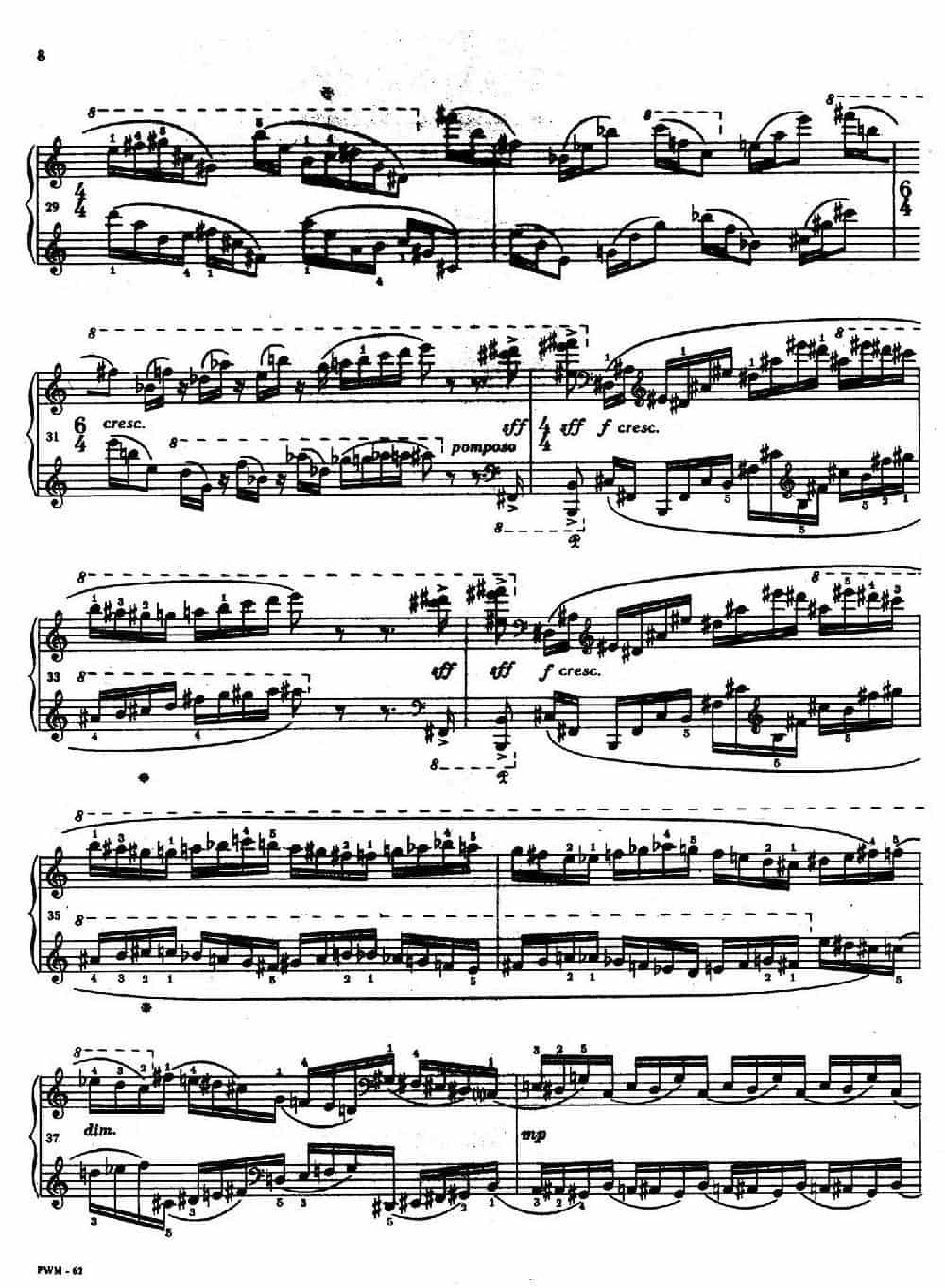 Two Studies（2首练习曲 1. 快板） 钢琴乐谱_第4张