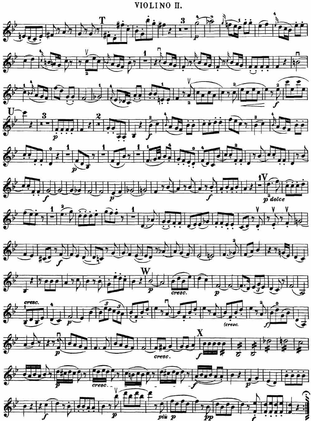 Mozart《Quartet No.17 in Bb Major,K.458》（Violin 2分谱） 提琴乐谱_第7张