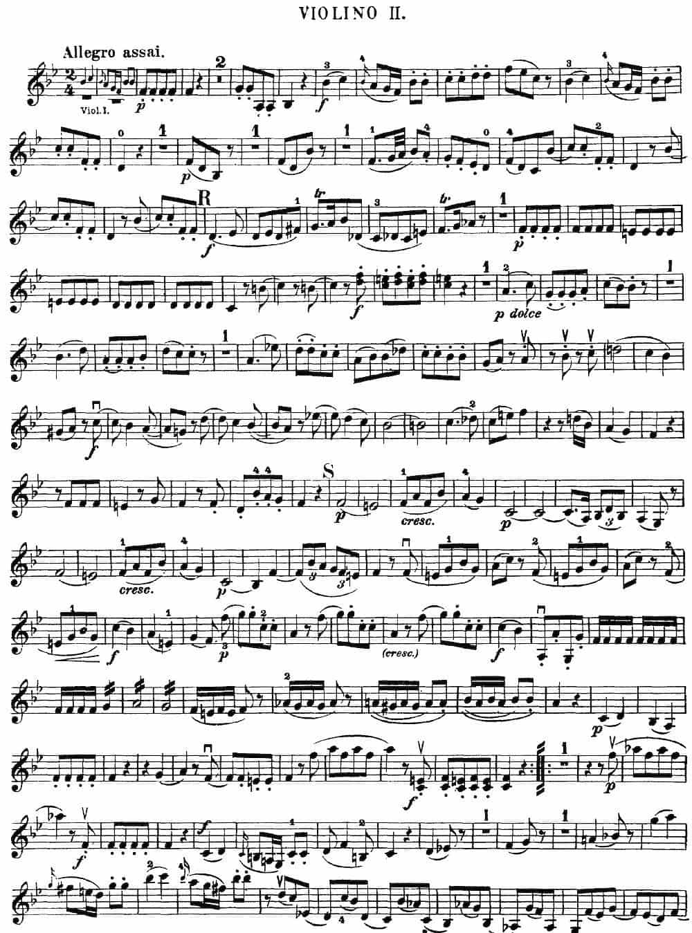 Mozart《Quartet No.17 in Bb Major,K.458》（Violin 2分谱） 提琴乐谱_第6张